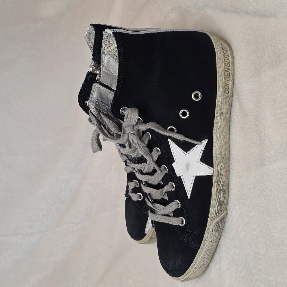 Golden Goose Deluxe Brand Francy High-Top Sneakers DU size 37/ US 7 Navy - Picture 3 of 8
